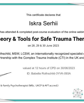 вебінари Бабетт Росчайлд,соматична терапії травми (Somatic Trauma Therapy).